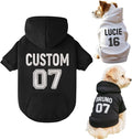 Personalized Name Dog Hoodie, Embroidered Hoodies Pets Name, Custom Pet Memorial, Bright Puppy Sweatshirt, Customized Pet Clothes Warm Winter Outfit for Dogs, Gift for Dog Lovers Style 3