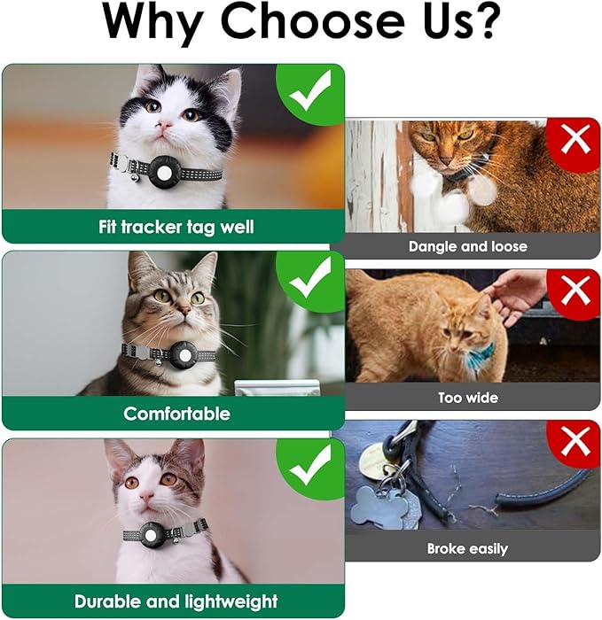 GPS Tracker for Cats, Compatible with Apple Find My App (Only iOS), No Monthly Fee, Waterproof