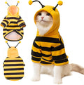 DENTRUN Sphynx Hairless Cats Costume Funny Bee Warm Winter Sweater Cute Pullover Kitten Shirts Breathable Cat Leisure Wear Turtleneck Vest Adorable Cat's Clothes Jacket Pajamas Jumpsuit, S