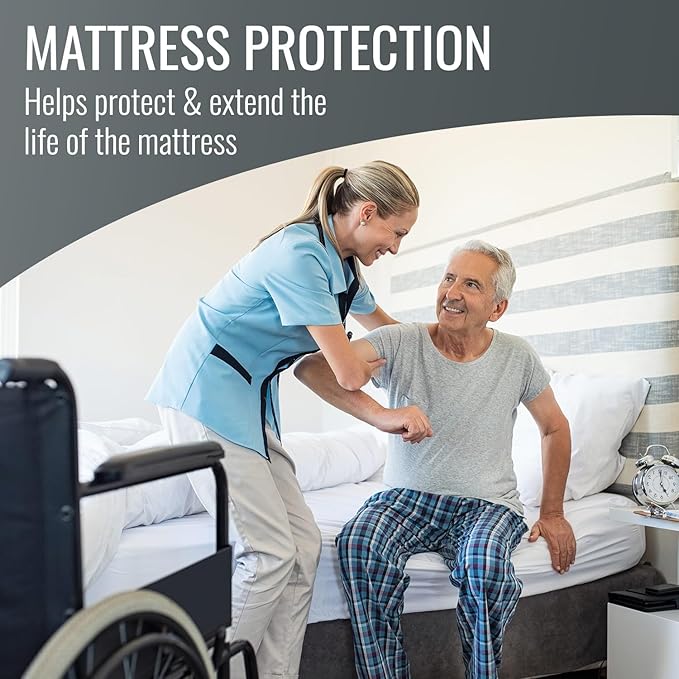 DMI Waterproof Mattress Protector, Mattress Pad, Waterproof Mattress Cover, Bed Pad and Bed Coverr, Encased Zippered Fit, King, White