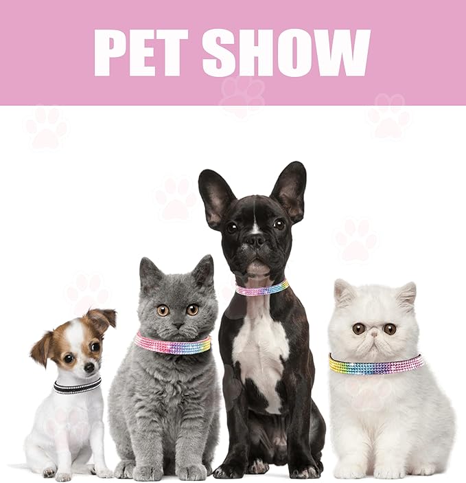 Solmoony Breakaway Cat Collars with Bell,Adjustable Safe Kitten Collar,Cat Collars for Girl Cats with Rhinestone Soft Velvet (Pink1)