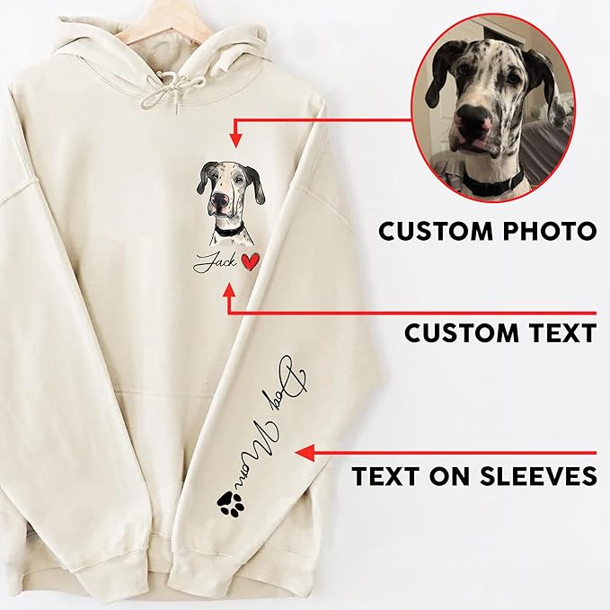 CHIARA CONTI11 Custom Dog Hoodie, Custom Pet Gifts, Custom Dog Shirt, Custom Dog Sweatshirt, Valentine's Day Gift