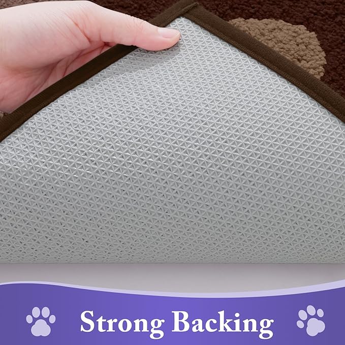 Buganda Dog Door Mat for Muddy Paws, Absorbent Dirt Trapper Non Slip Indoor Doormats, Washable Low-Profile Mat for Mud Dogs, Entryway Carpet for Inside Floor (59x35 Inches, Brown)