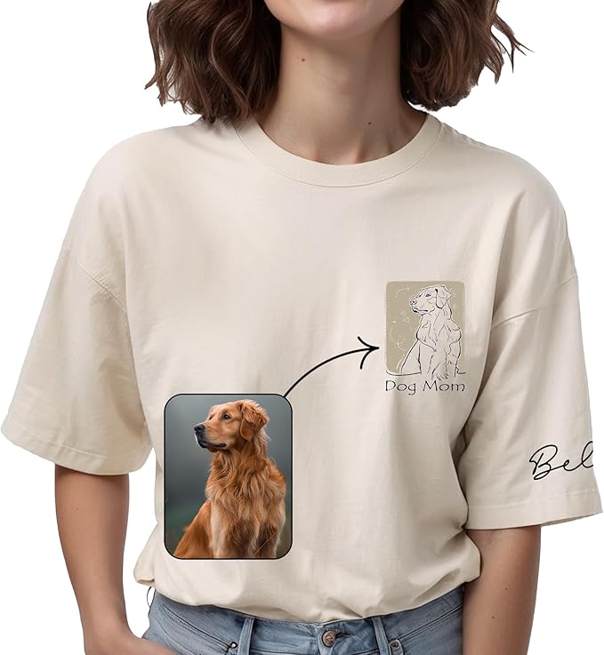 Custom Dog Mom Shirt Gifts for Women, Mother's Day Hoodie, Custom Shirt with Dog Picture for Women