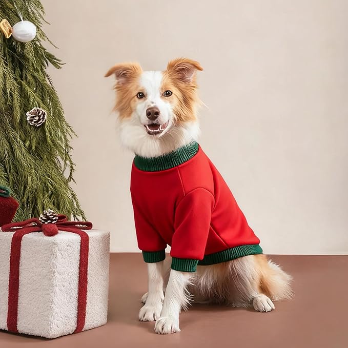 Custom Dog Hoodie, Personalized Sweatshirt with Photo Text Name Logo, Customized Hooded Sweater for Small Medium Large Dogs & Cats (Red + Green Sleeves, X-Large)