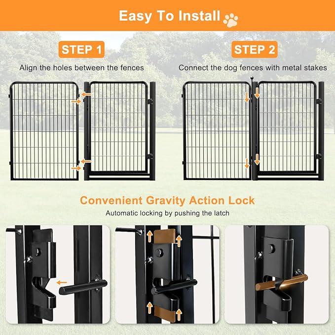 Dog Fence Indoor Pens Outside,Portable Outdoor Dog Playpen 40" H 10 Panels Pet Play Pen Exercise Pens for Puppys Small Medium Large Dogs RV Camping Yard Garden Wide Gate