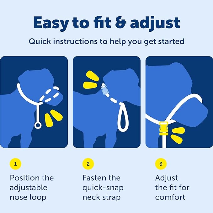 PetSafe Gentle Leader Headcollar No-Pull Dog Collar - Helps Improve Walks - Durable Nylon Construction - Padded Nose Loop - Adjustable Fit - Comfort Walking Halter - Large, Royal Blue