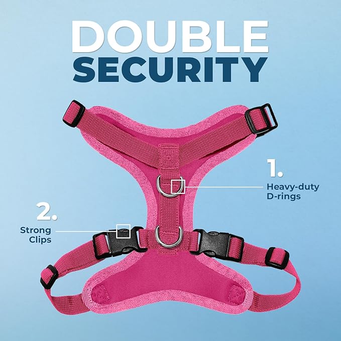 Voyager Step-in Pet Harness - All Weather Mesh, Adjustable Step in Harness for Cats and Dogs by Best Pet Supplies - Fuchsia, M