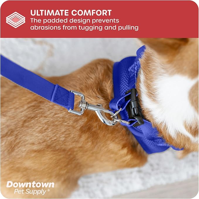 Downtown Pet Supply Step in Dog Harness No Pull, XX-Large, Blue - Adjustable Harness with Padded Mesh Fabric and Reflective Trim - Buckle Strap Harness for Dogs