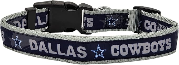 Dallas Cowboys NFL Dog & Cat Collar - Large, Shiny & Colorful, Licensed by The NFL