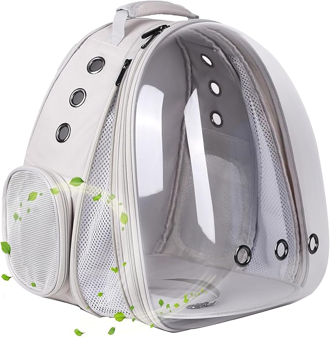 Front Expandable Cat Backpack, Fit up to 20 lbs, Space Capsule Bubble Window Pet Carrier Backpack for Large Fat Cat and Small Puppy