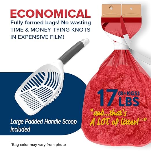 Red Rocket PURRR LITTER TWIST’R XL Cat Litter Trash Can Step Litter Disposal System Pack, 12x Refills Bags and 6x Charcoal Sachets, No Smell Litter Storage Container, Litter Disposal System