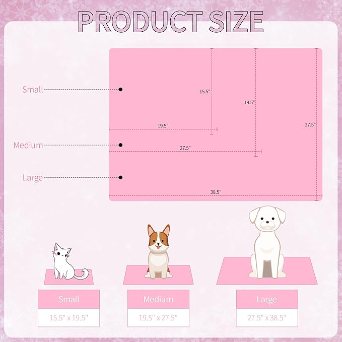 NACOCO Pet Cooling Mat Cat Dog Cushion Pad Summer Cool Down Comfortable Soft for Pets and Adults (S, Pink)