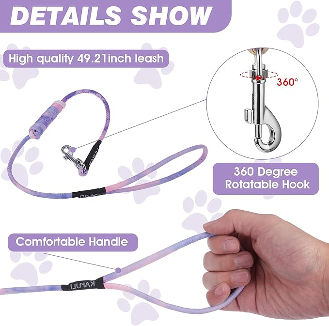 Cat Harness and Leash for Walking Escape Proof Adjustable Soft Harnesses and Leash Set Easy to Wear Kitten Harness for Travel Training and Walking(Gradient Purple)
