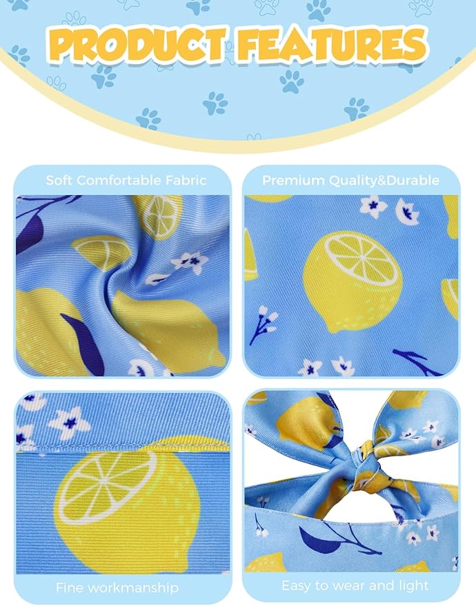 Luxury Double-Layer Dog Birthday Bandana – Handmade, Silk-Soft Polyester for All Dog Sizes | Birthday & Party Outfit | Gift-Ready Pet Accessory (Yellow, Medium)