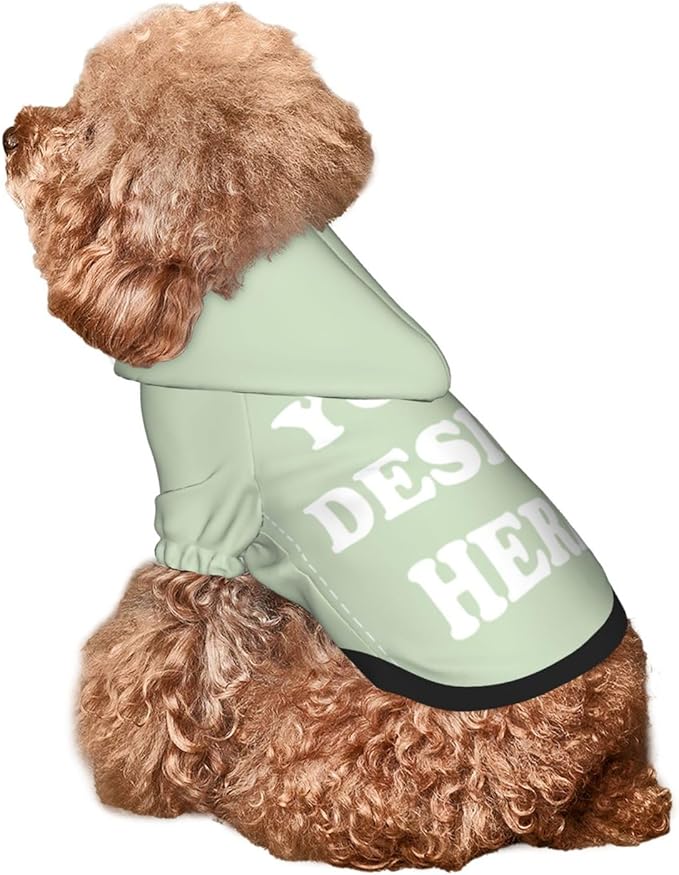 Personalized Chihuahua Dog Hoodie, Custom Pet Warm Sweatshirt Costume with Name Number Photo, Customize ID Clothes for Pupppy Kitten Dogs Cats, LightGreen, S