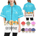 Custom Pet Grooming Jackets with Logo Text, Personalized Dog Salons Groomer Smocks, Unisex Waterproof Workwear