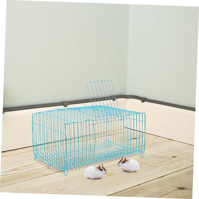 Happyyami Square Pillow Cage for Small Pets Bird Travel Carrier Sturdy Wire Cage for Guinea Pig Parrot Small Animal Habitat