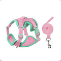 Cat Harness and Leash Set for Walking – Escape-Proof Reflective Vest for Cats and Small Dogs, Adjustable Soft Air Mesh with Pressure-Reducing Design, 4.92ft (Green & Pink, M)