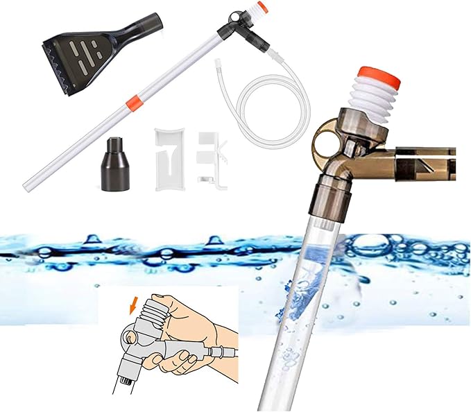 Aquarium Gravel Cleaner Siphon Fish Tank Vacuum Cleaner for Absorb Dirt Wash Sand Algae Scrapers Water Changer Gravel Washer for Fish Tank Cleaning Gravel and Sand (Normal Version)