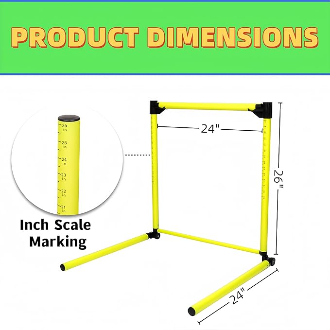 Adjustable Height Hurdles Training Equipment, 3Pcs Practice Hurdles Track and Field for Agility Training, Indoor & Outdoor Detachable Jumping Speed Hurdles for Football, Soccer, Basketball, Dogs