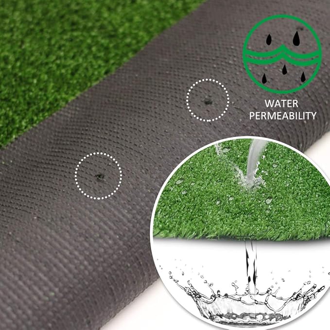 Petgrow Synthetic Artificial Grass Turf 11FTX60FT for Indoor Outdoor Dog Synthetic Grass Mat, Party Wedding Christmas Balcony Garden Astro Turf Rug,Drainage Holes Faux Fake Grass Rug Carpet for Pets