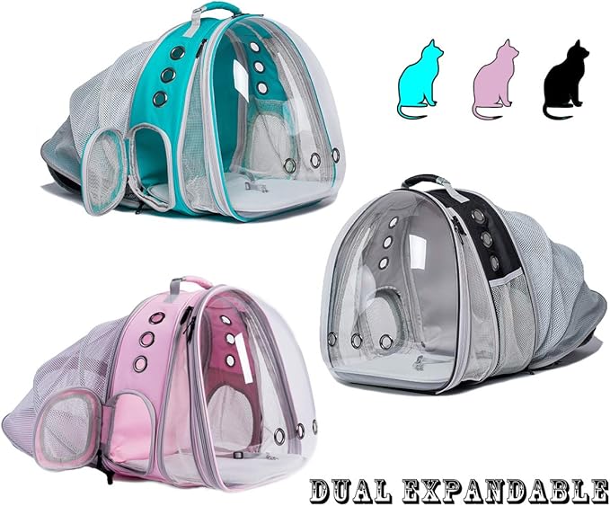 Dual Expandable Cat Backpack Carrier, Fit up to 20 lbs, Expandable Pet Carrier Backpack for Large Fat Cat and Small Puppy