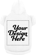 Personalized Dog Hooded Sweatshirt Custom Pet Pullover Hoodie Text/Image Small/Medium/Large Dogs,Puppy,Cat and Kitten White