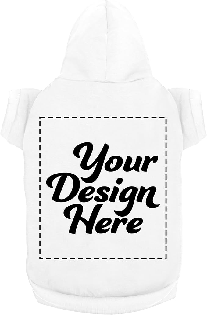 Personalized Dog Hooded Custom Sweatshirt Pet Pullover Hoodie Text/Image Small/Medium/Large Dogs,Puppy,Cat and Kitten