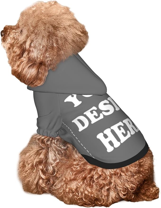Personalized Dog Hoodie, Custom Dog Costumes for Small Dogs, Holiday Happy Dog Clothes Football Pet Shirt Sweater with Name Number for Girl/Boy Cats/Kitten, Darkgrey, XS