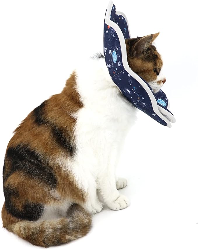 Soft Cat Cone, Adjustable Recovery Collar After Surgery to Prevent Licking Wound, Protective Cat Neck Cone, Comfortable Pet Elizabethan Collar for Cats Kittens and Puppies (L)