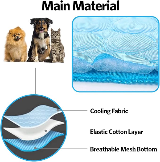 Dog Cooling Mat Pet Cooling Pads Dogs & Cats Pet Cooling Blanket for Outdoor Car Seats Beds (22IN*28IN)