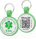 ESA Dog Tag, QR Code Dog Tag, Modifiable Free Pet Online Profile, Scannable QR Code, Scan QR Send Instant Location Alert Email, Silicone Lightweight ID Tag for Kitten and Puppy (Green, Small)