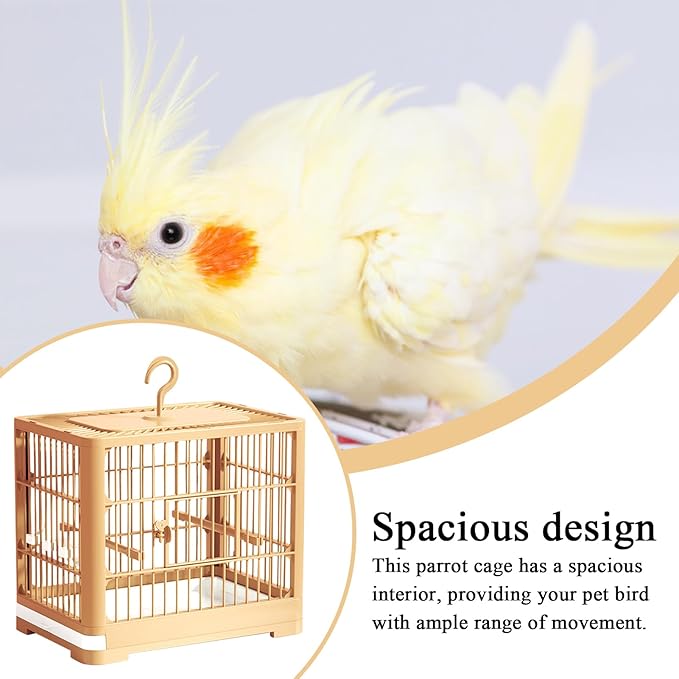 2025 New Carry Cage for Parakeet Portable 30x23x26cm Bird Travel Carrier Cage with Pull Out Tray Hook Handle Easy Transport Install for Various Birds Macaws Sparrow Conures Cockatiels
