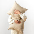 Pack of 2 Oversized Leather Pillow Cover Neutral Decorative, Beige Modern Boho Abrasion Floor Cushion Covers, for Home Decor Outdoor Waterproof Pet Hair Resistant Throw Pillow Covers 28x28 inch