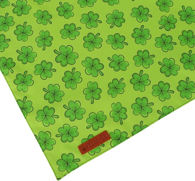ADOGGYGO St Patrick Dog Bandana 2 Pack, Reversible Shamrock Pet Scarf Bib, Adjustable Fit Green St Patricks Day Bandanas for Medium Large Dogs (Large)