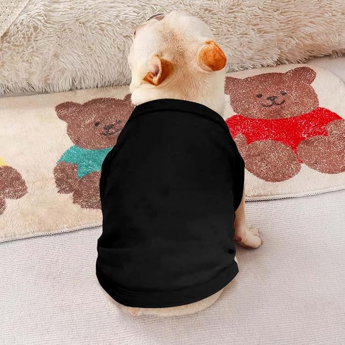 Custom Dog Shirt Pet T Shirts for Small Medium Large Dogs Customized Clothes with Image Logo Text Breathable Sleeveless Tank Top Personalized Outfits Puppy Apparel All-Black, 5XL