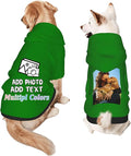 Custom Dog Hoodie Add Your Design Soft & Warm Personalized Photo Text Logo Name Dog Clothes for Puppy Sweatshirt Hooded for Small Medium Large Dogs Girl/Boy Cats Green