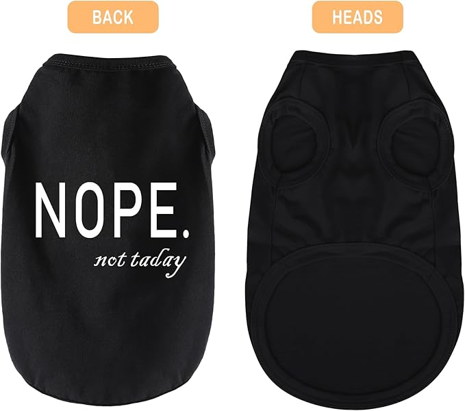 Discover Cozy Cotton Canine Wear: Soft, Lightweight, and Breathable Dog Shirt Vest with Eye-Catching Graphics(Nope not Today), Keeping Your Furry Friend Warm and Comfy! Black 4XL