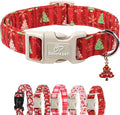 Christmas Dog Collar - Cute Red Christmas Tree Festive Puppy Collar with Safety Buckle, Soft Adjustable Holiday Dog Collars for Small Medium Large Dogs XL