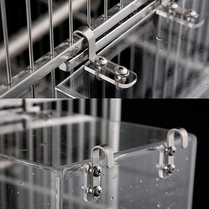 Hanging Bird Bath Cube Bird Bathtub Bath Shower Box Bowl Cage Accessory for Small Bird Canary Budgerigar Parrots Crested Myna Cockatiel
