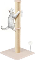36 Inch Tall Cat Scratching Post – Sisal Cat Scratcher for Indoor Cats, Large Vertical Scratch Post, Sturdy Cat Scratch Pole Tower, Modern Cat Furniture for Kittens & Adults (Beige)