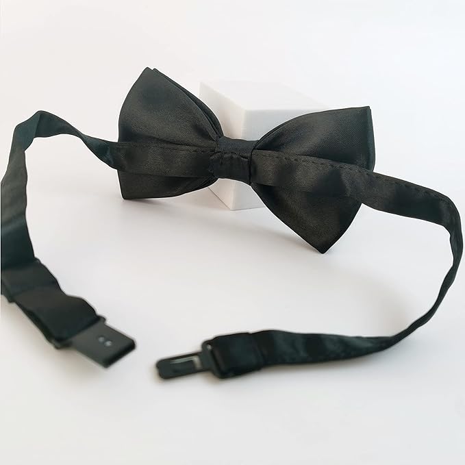 Dog Bow Tie for Large Dogs, KOOLMOX Adjustable Formal Dog Bowtie Collars for Medium Large Pet Cat Dog Christmas Wedding Birthday Graduation Holiday Homecoming Grooming Neck Bows, 2-Pack Black & White