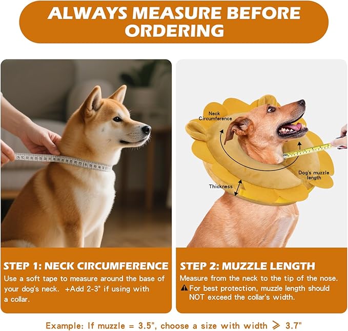 IEUUMLER Inflatable Recovery Dog Collar, Protective Donut Cone, Adjustable Soft Collar for Dog and Cat After Surgery Prevent from Biting & Scratching EU002 - Blue Demon L