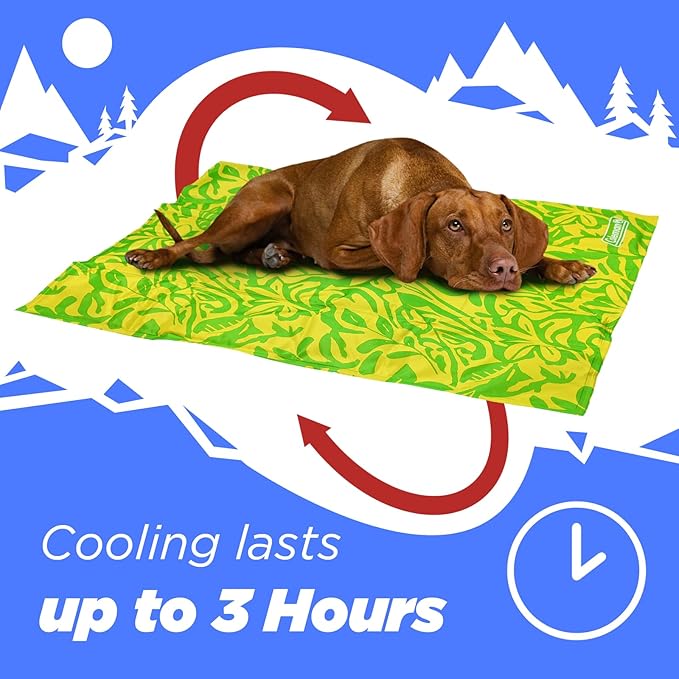 Coleman Small Green Botanical Pattern Reversible Cooling Mat – 18” x 24”