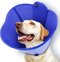 Upgraded Dog Cone Collar for Large Medium Dogs, Soft Dog Cone with Double-Layer Design, Adjustable Pet Recovery Collar for Dogs After Surgery, Elizabethan Collar (L, Blue)