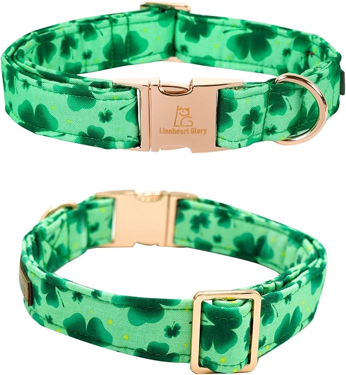 Lionheart glory Clover Dog Collar, Adjustable Dog Collar with Bowtie, Pet Gift Collar for Dog Soft Bowtie Dog Collars for Large Dogs