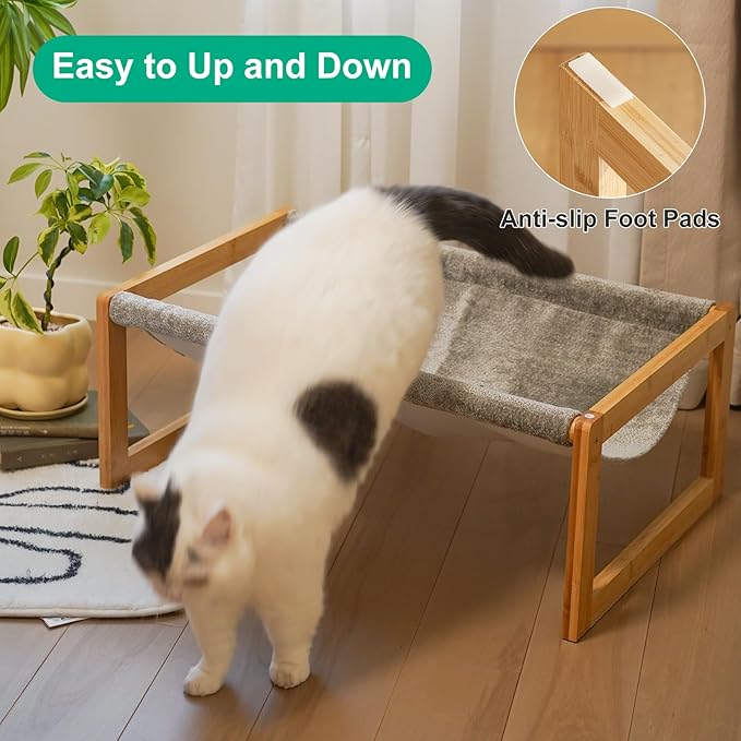 Elevated Cat Bed, Large Hammock for Outdoor, 25 X 16.5 Inch Pet Furniture for Kitty, Puppy, Rabbit, Bunny and Small Animals