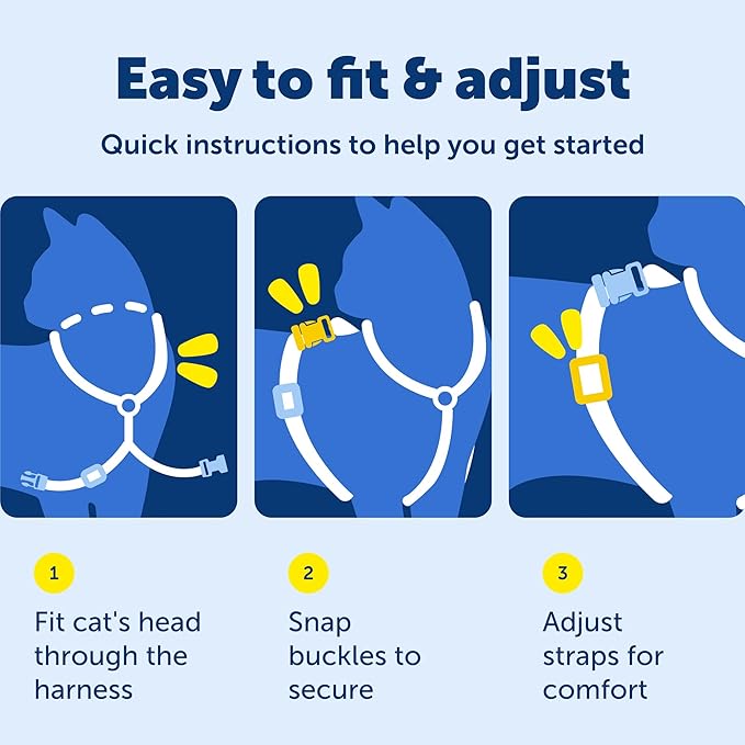 PetSafe Come With Me Kitty Cat Harness & Bungee Leash - Comfortable Cat Harness with Lightweight Bungee Leash for Outdoor Fun - More Secure Walks - Large - Lilac