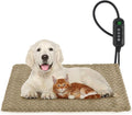 GASUR Heated Cat Bed, Waterproof Cat Heating Pad Indoor w/Timer, Temp Adjustable Pet Heating Pads for Cats Dogs, Auto Power-Off, Cats Warming Bed w/Remove Washable Cover, Anti-Chew,28''x20'',Medium